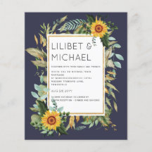 Presupuesto Rústico Sunflowers BOHO Greenery Boda 