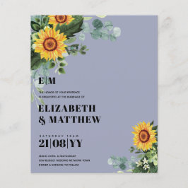 Flyer PRESUPUESTO Rústicos girasoles Boda de texto moder