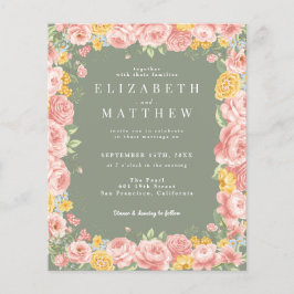 Flyer Presupuesto Sage Green Flor silvestre Foto Código 