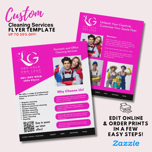 Flyer ⭐️ PRESUPUESTO Servicios de limpieza DIY Template  (Subido por el creador)