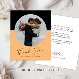 Flyer Presupuesto simple guión foto boda gracias
