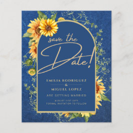 Flyer PRESUPUESTO Sunflowers Boda AZUL Save The Date