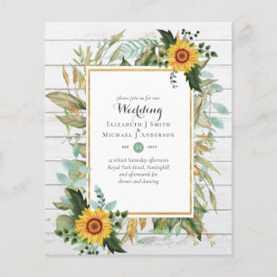 Flyer PRESUPUESTO Sunflowers Eucalyptus Greenery Boda