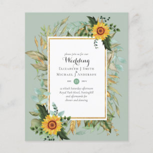 Flyer PRESUPUESTO Sunflowers Eucalyptus Greenery Boda