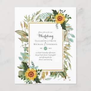 Flyer PRESUPUESTO Sunflowers Eucalyptus Greenery Boda