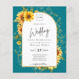 Flyer PRESUPUESTO Sunflowers Wedding Invitar código QR R