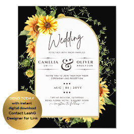 Flyer PRESUPUESTO Sunflowers Wedding Invitar código QR R