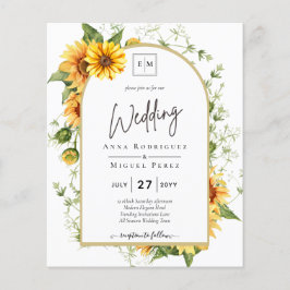 Flyer PRESUPUESTO Sunflowers Wedding Invitar código QR R