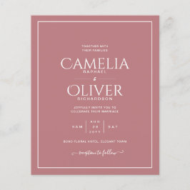Flyer PRESUPUESTO Tarjeta de Boda MONOCROMÁTICA Rosa Pol