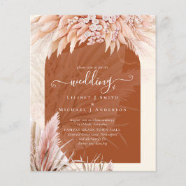 Flyer PRESUPUESTO Terracotta Coral Pampas Grasa Boda