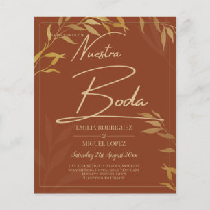 Flyer Presupuesto Terracotta GOLD Nuestra Boda Boda Espa