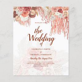 Flyer PRESUPUESTO Terracotta Rosa Pampas Boda Grass Flor