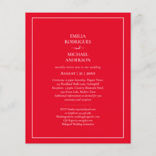 Flyer PRESUPUESTO Texto de Boda Bilingüe Invitación Ambo