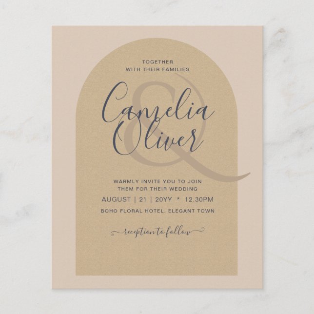 Flyer PRESUPUESTO Tipografía Moderna Arquitectura Boda M (Frente)