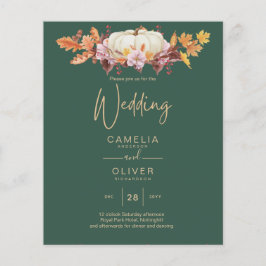 Flyer PRESUPUESTO Todo en 1 Otoño Calabaza Verde Boda Do