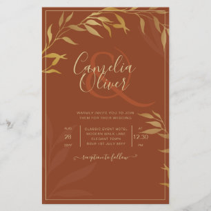 Flyer Presupuesto Todo en uno Terracota Rústica BODA dor
