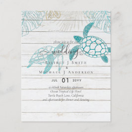 Flyer PRESUPUESTO Tortugas Marinas Boda Arte Moderno de 