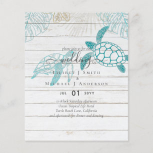 Flyer PRESUPUESTO Tortugas Marinas Boda Arte Moderno de 