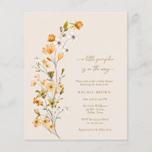 Flyer PRESUPUESTO Una Calabaza Está En Camino De Baby Sh