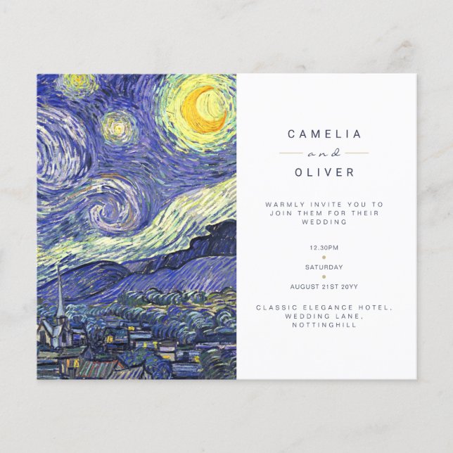 Flyer PRESUPUESTO Van Gough Starry Night Wedding Invite  (Frente)
