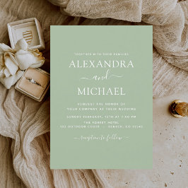 Flyer Presupuesto Verde Sage Boda Tipografía Moderna