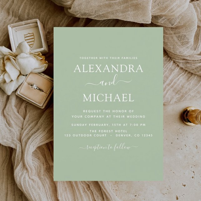 Flyer Presupuesto Verde Sage Boda Tipografía Moderna (Subido por el creador)