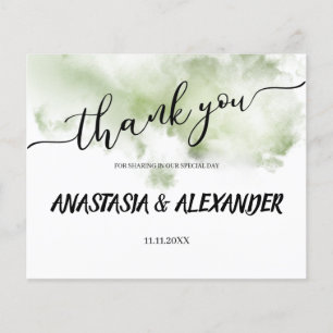 Flyer PRESUPUESTO/Verde/ Tarjeta de agradecimiento.