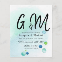 PRESUPUESTO Vidrio oceánico Ombre Boda azul Verde