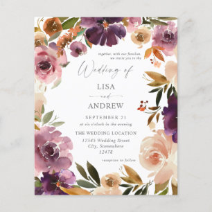 Flyer Presupuesto Violeta y Rosa Floral Boda V3 Grande