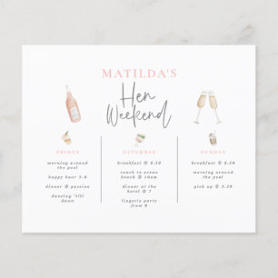 Flyer presupuesto Watercolor champagne fin de semana 3 d