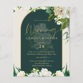 Flyer PRESUPUESTO White Roses Forest Green Winter Weddin