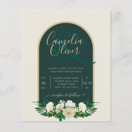 Flyer PRESUPUESTO White Roses Forest Green Winter Weddin