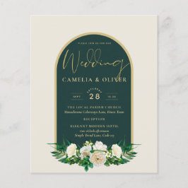 Flyer PRESUPUESTO White Roses Forest Green Winter Weddin