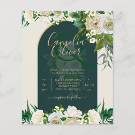 Flyer PRESUPUESTO White Roses Forest Green Winter Weddin