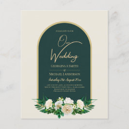 Flyer PRESUPUESTO White Roses Forest Green Winter Weddin