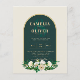 Flyer PRESUPUESTO White Roses Forest Green Winter Weddin