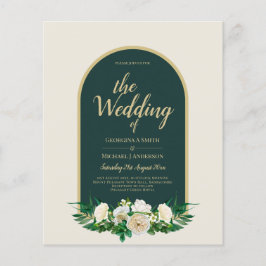 Flyer PRESUPUESTO White Roses Forest Green Winter Weddin