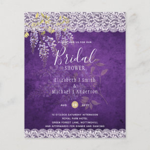 Flyer PRESUPUESTO Wisteria Lace Floral BRIDAL SHOWER INV