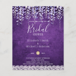 Flyer PRESUPUESTO Wisteria Lace Floral BRIDAL SHOWER INV