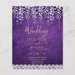 Flyer PRESUPUESTO Wisteria Morple Floral Lace Wedding IN