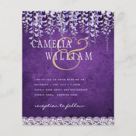 Flyer PRESUPUESTO Wisteria Morple Floral Lace Wedding IN