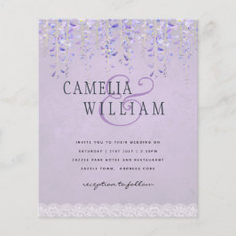 Flyer PRESUPUESTO Wisteria Morple Floral Lace Wedding IN
