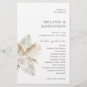 Flyer Presupuestos Boho Pampas B Floral MED Boda Ceremon