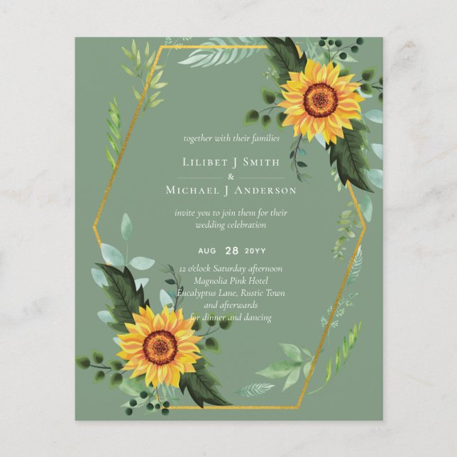 Flyer Presupuestos La vegetación de los girasoles rústic (Frente)