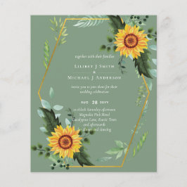 Flyer Presupuestos La vegetación de los girasoles rústic