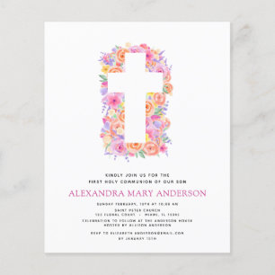 Flyer Presupuestos Primero Santa Comunión Pastel Floral