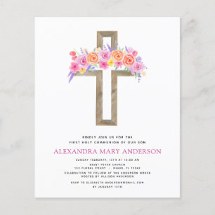 Flyer Presupuestos Primero Santa Comunión Pastel Floral