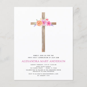 Flyer Presupuestos Primero Santa Comunión Pastel Floral