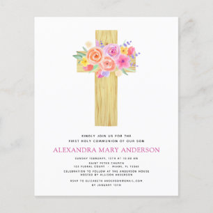 Flyer Presupuestos Primero Santa Comunión Pastel Floral