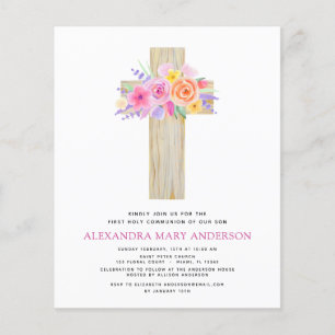 Flyer Presupuestos Primero Santa Comunión Pastel Floral